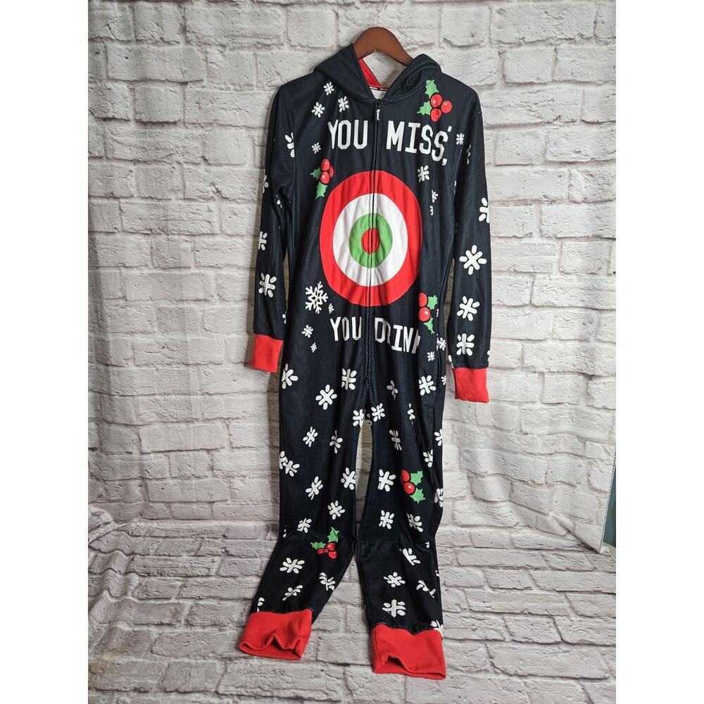 Tipsy Elves Size Medium You Miss You Drink Jumpsuit Christmas